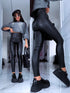 "WARMFIT" imitation leather leggings - BLACK VS19039